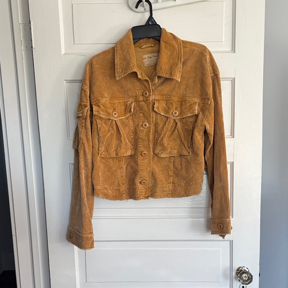 We The Free Jackets & Blazers - We The Free Cropped Corduroy Button-Front Jacket in Mustard